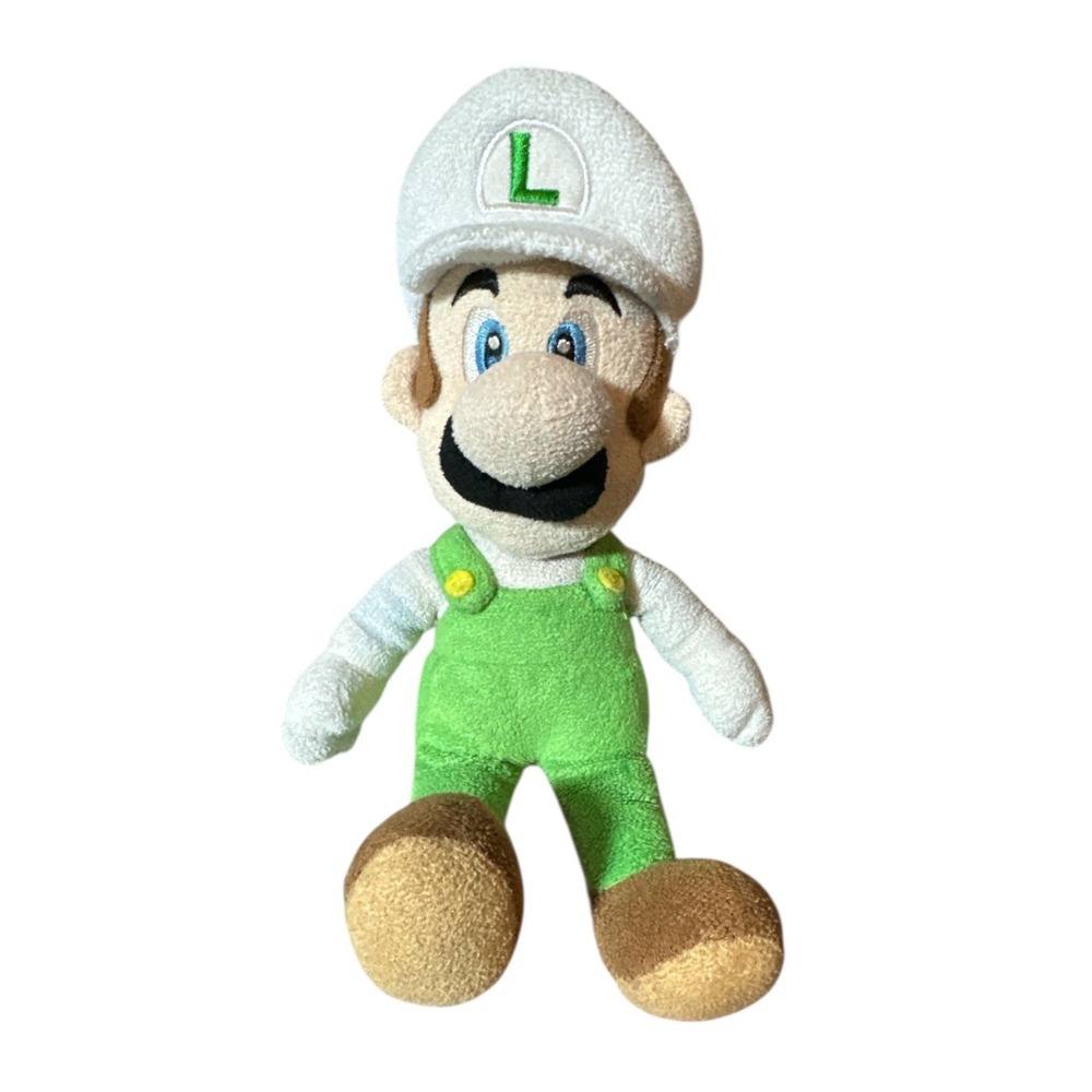 Super‎ Mario Bros Little Buddy Fire Luigi Plush 2012 Nintendo 9" Green Overalls